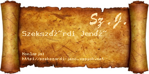 Szekszárdi Jenő névjegykártya