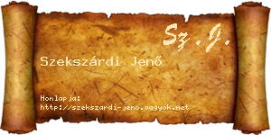 Szekszárdi Jenő névjegykártya