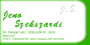 jeno szekszardi business card