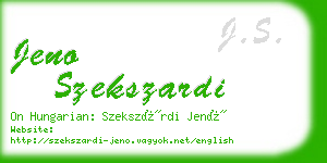 jeno szekszardi business card